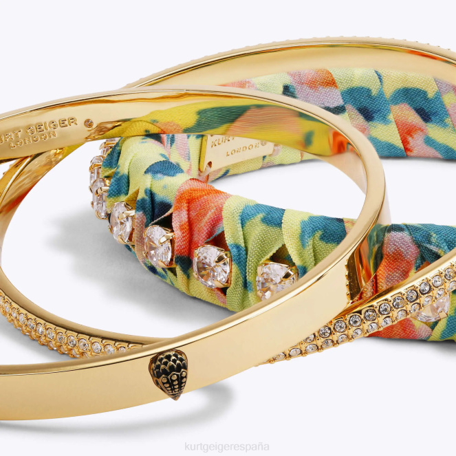 Kurt Geiger mujer bufanda de Londres brazaletes triples 2LPR242 | accesorios naranja